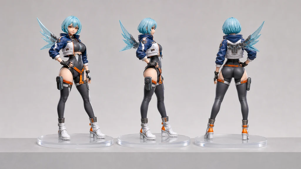 同じフィギュアの正面・側面・背面ターンアラウンド