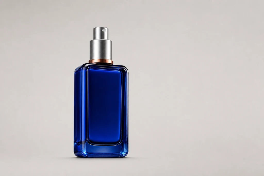 Clean source packshot of the cobalt-blue serum bottle on a neutral studio background